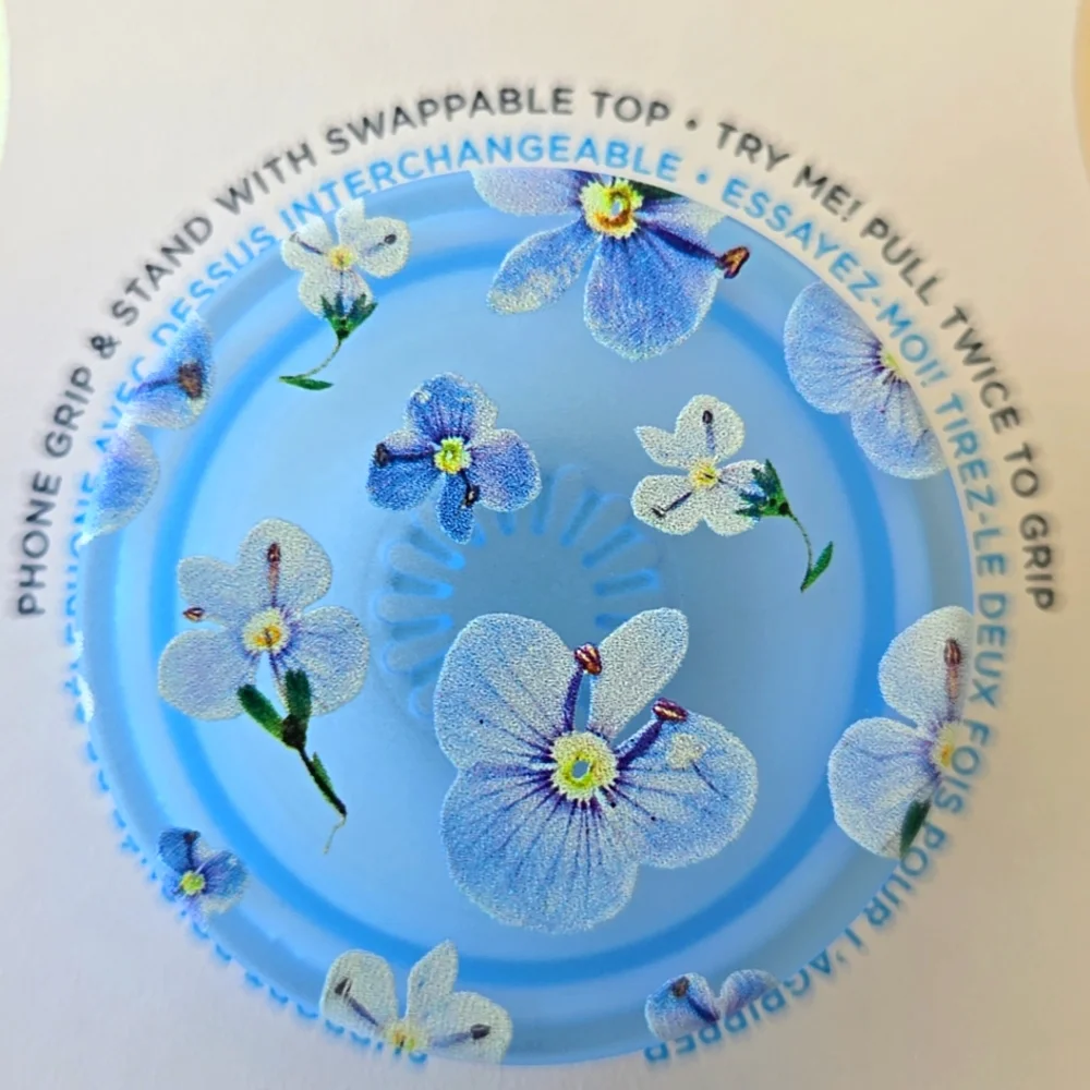 PopSockets Set Blue Floral and Wave Design PopGrips